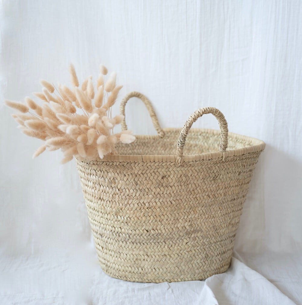 Flowrette panier Nador osier L50 H30 P25 cm naturel