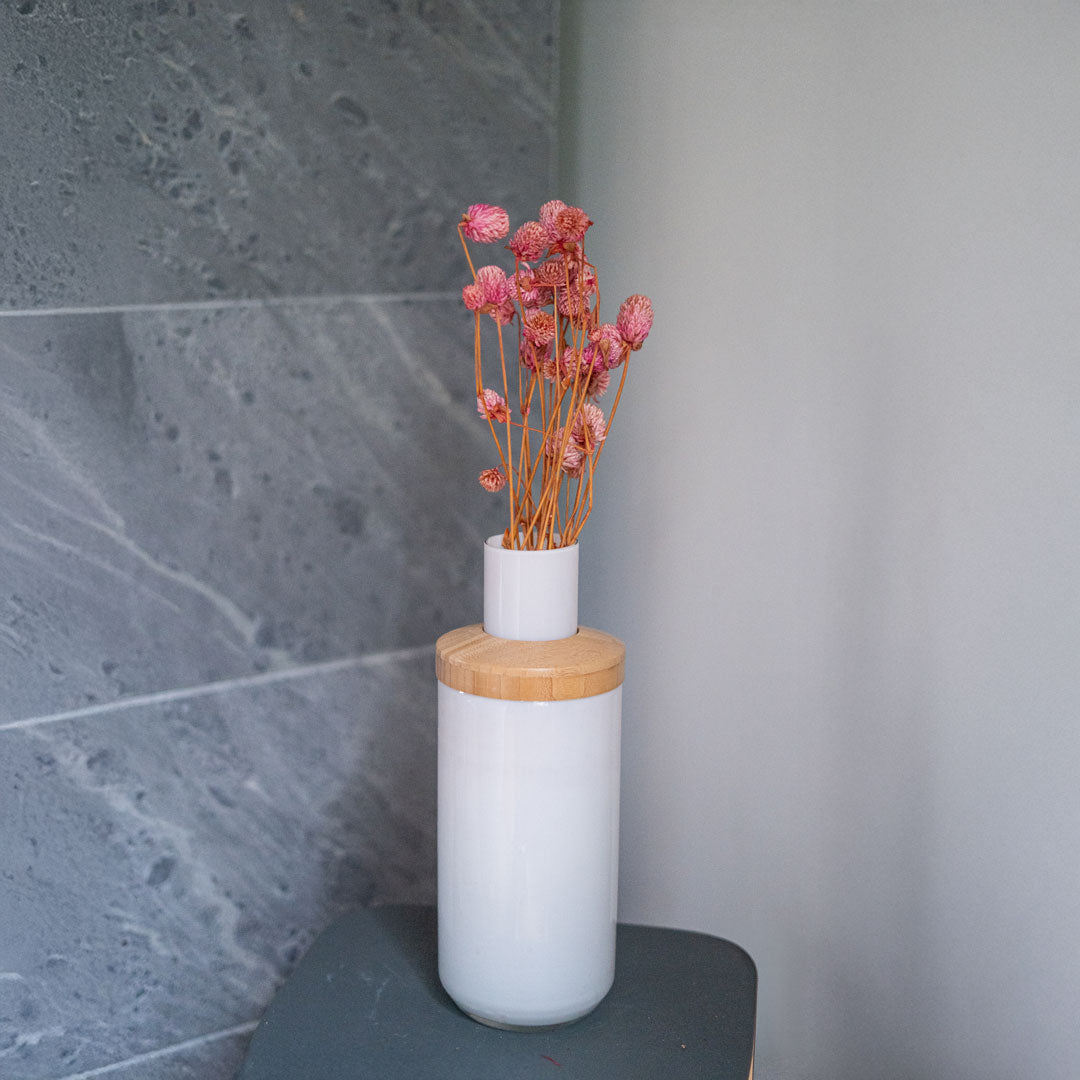 Flowrette Gomphrena botte séchée rose x1 pompons
