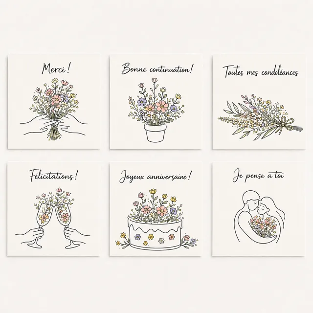 Ateliers Ouchamp Cadeaux Carte de voeux Fête des mères 15x10 cm