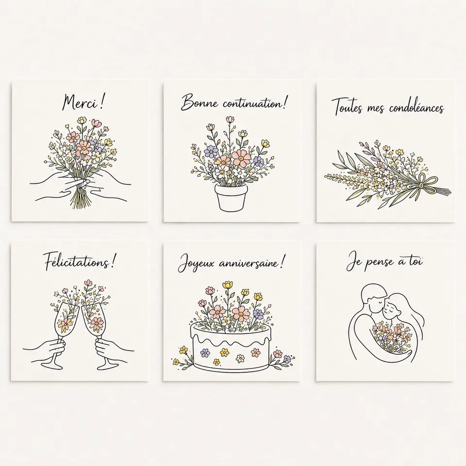 Ateliers Ouchamp Cadeaux Carte de voeux Fête des mères 15x10 cm