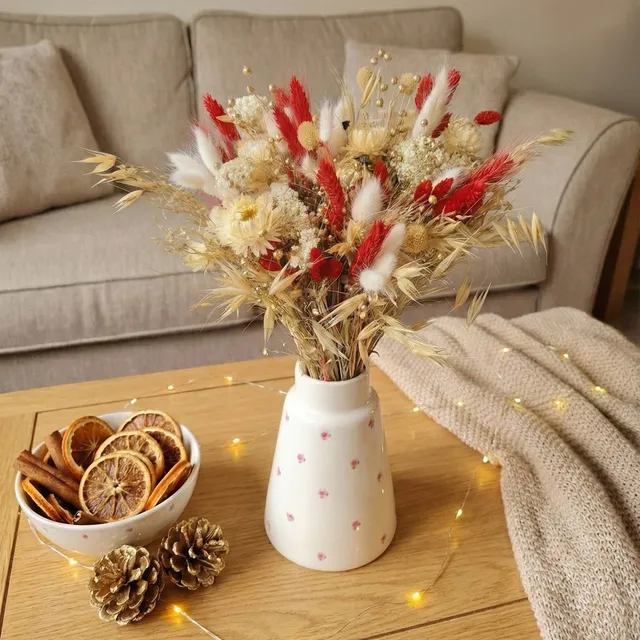 Flowrette Célestin bouquet fleurs séchées taille M rouge naturel