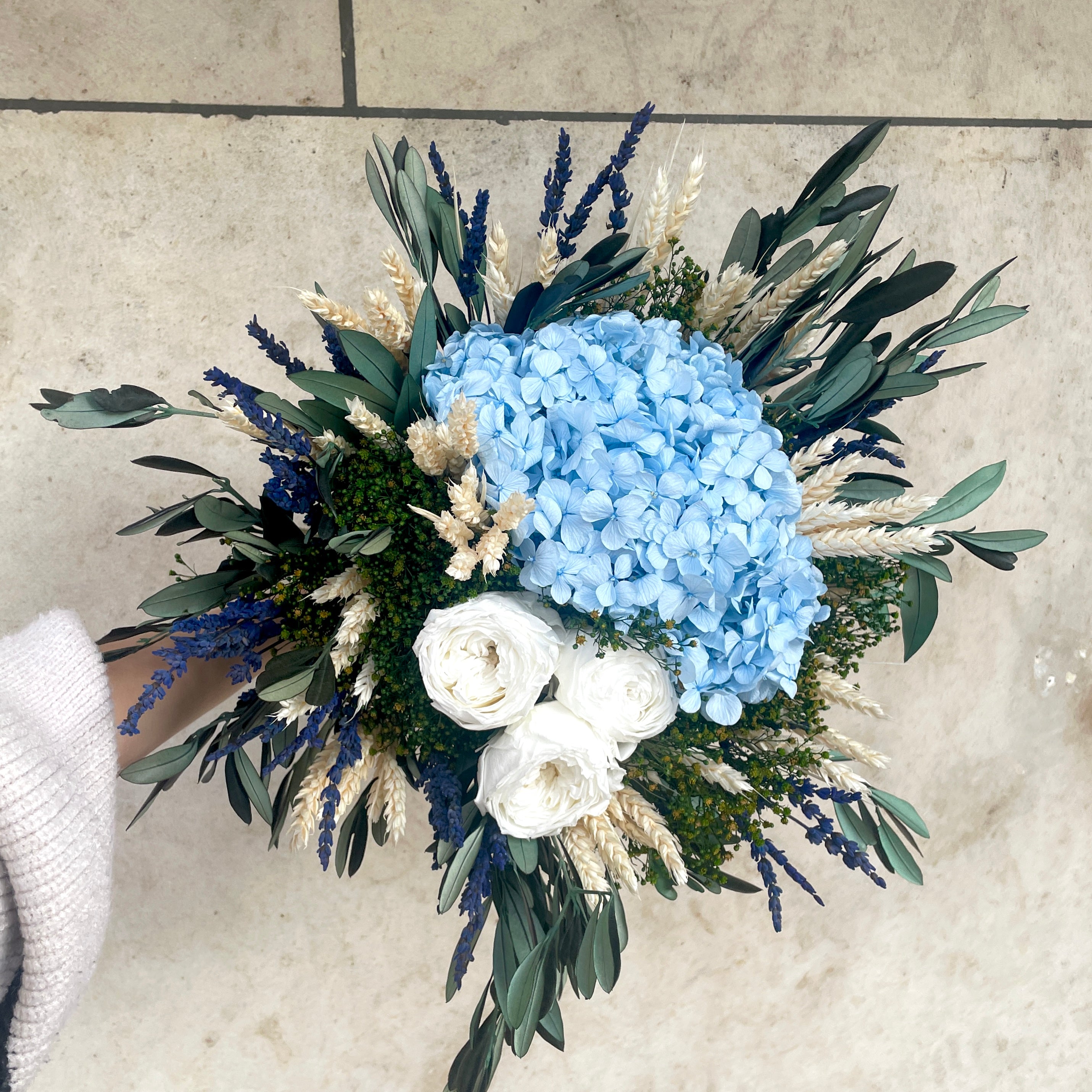 ATELIERS OUCHAMP Cité Joly bouquet éternel bleu 40cm