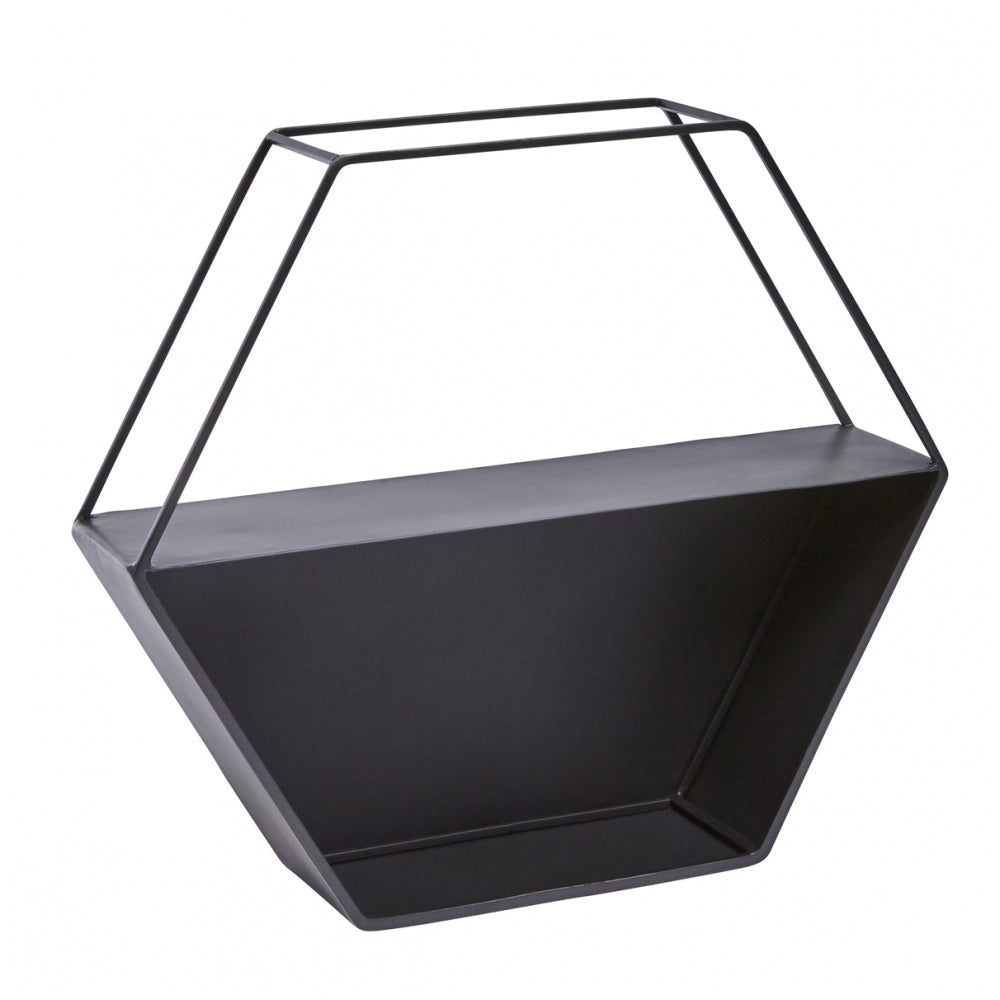 Sia Home Anja rangement mural noir métal 42 cm