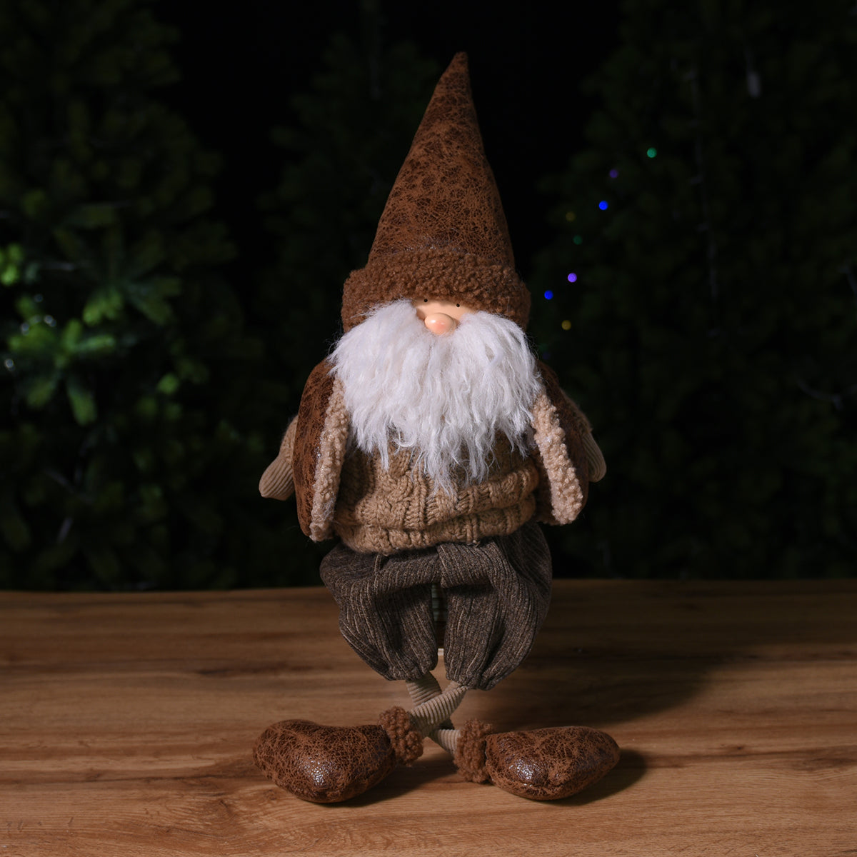 Sia Home Claus figurine père Noël assis 71 cm crème