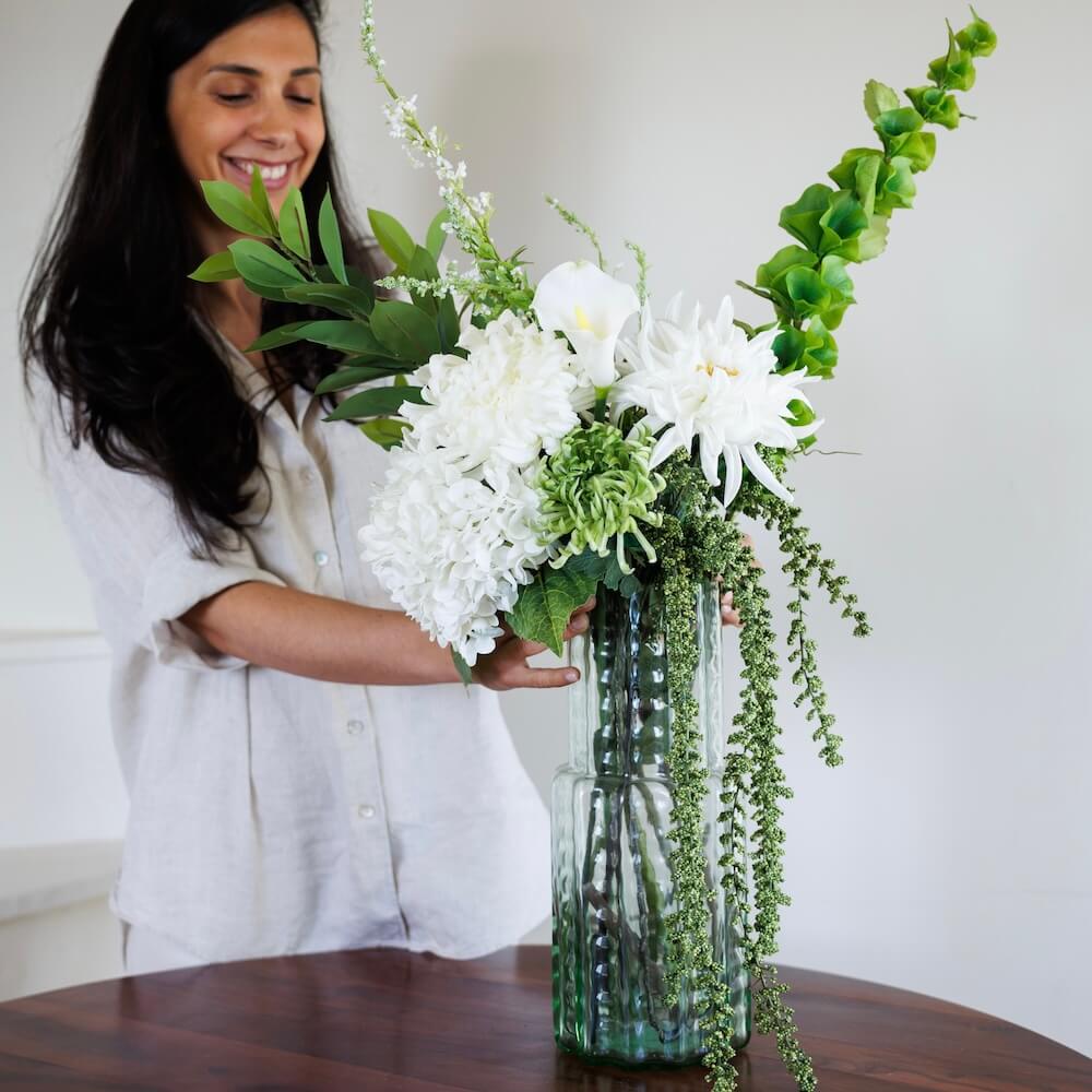 Flowrette Seraphina bouquet fleurs artificielles blanc