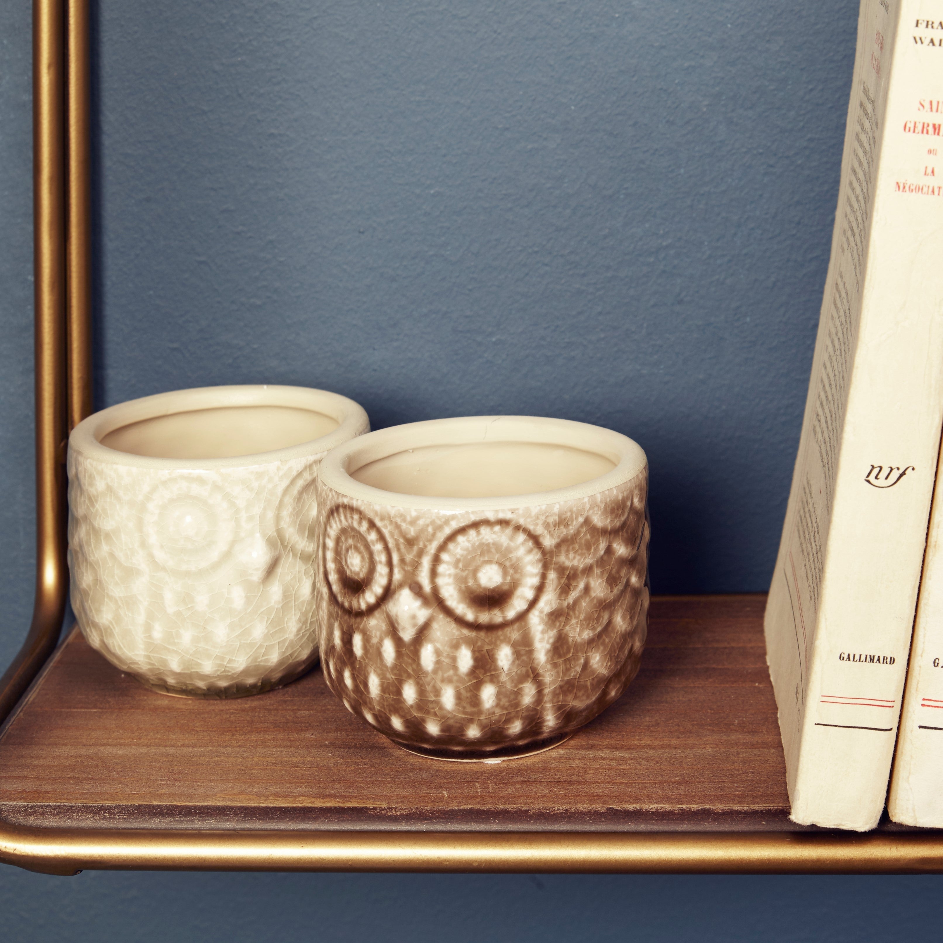 Sia Home Owly Cache-Pot 6 cm gris céramique