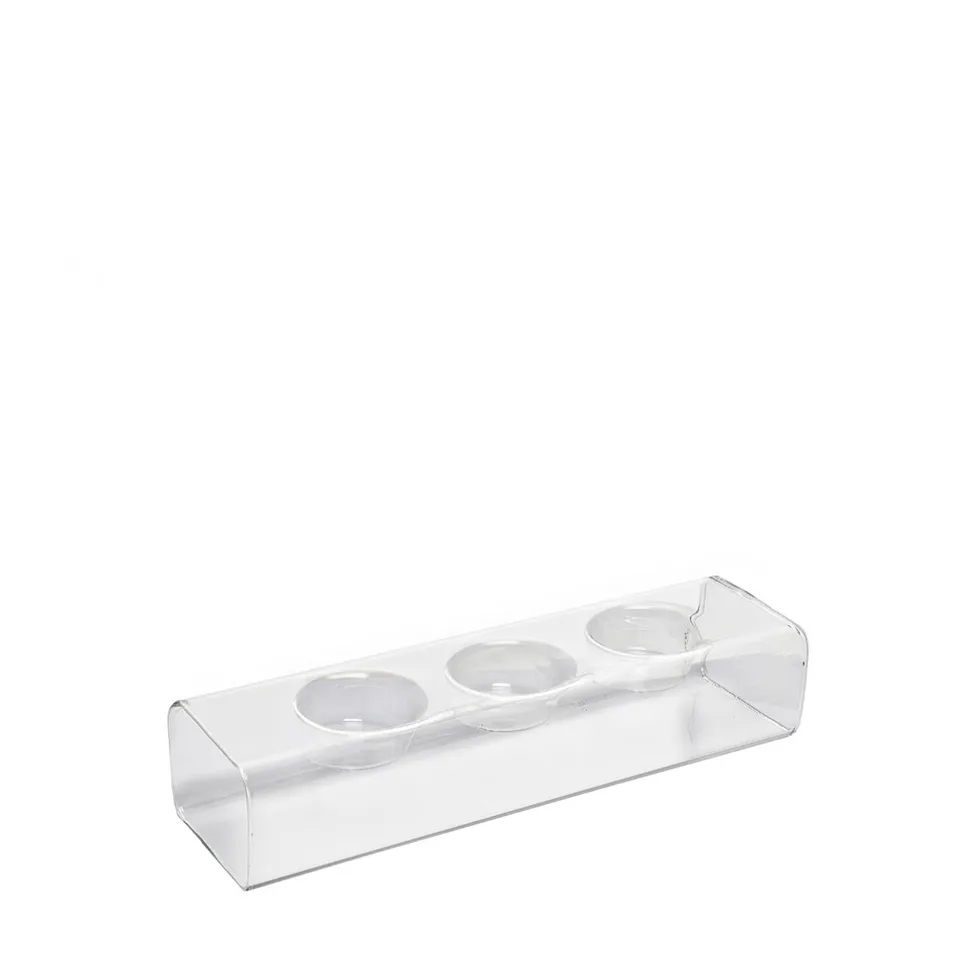 Sia Home Rumba porte-bougie verre transparent 5 cm 3 places