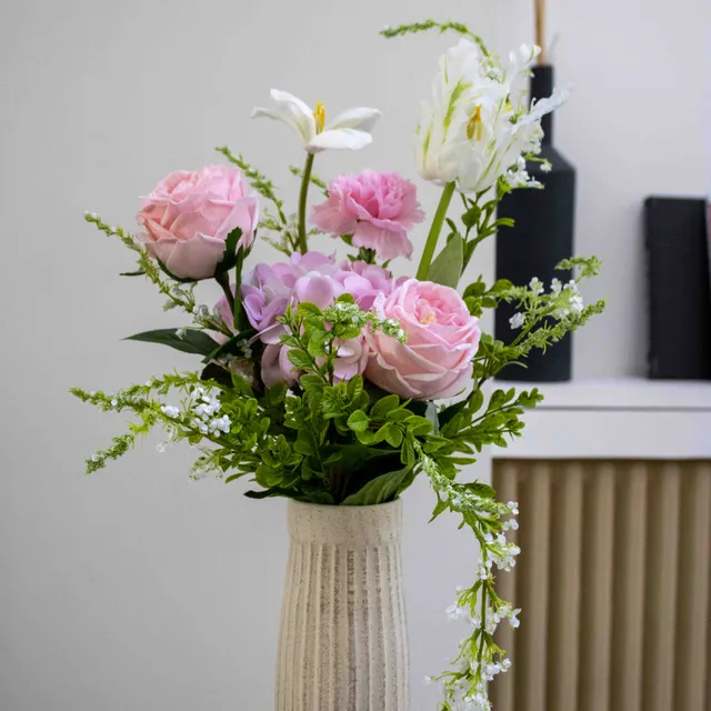 Flowrette Catherine Bouquet Fleurs Artificielles rose poudré