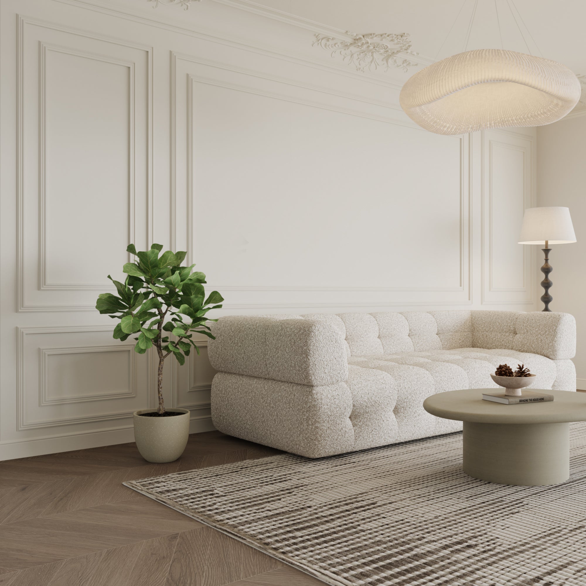 Sia Home Terra 4 cache-pots arrondis beige granito ciment