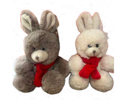 Feuillazur Rungis Peluche lapin écharpe blanc Saint-Valentin