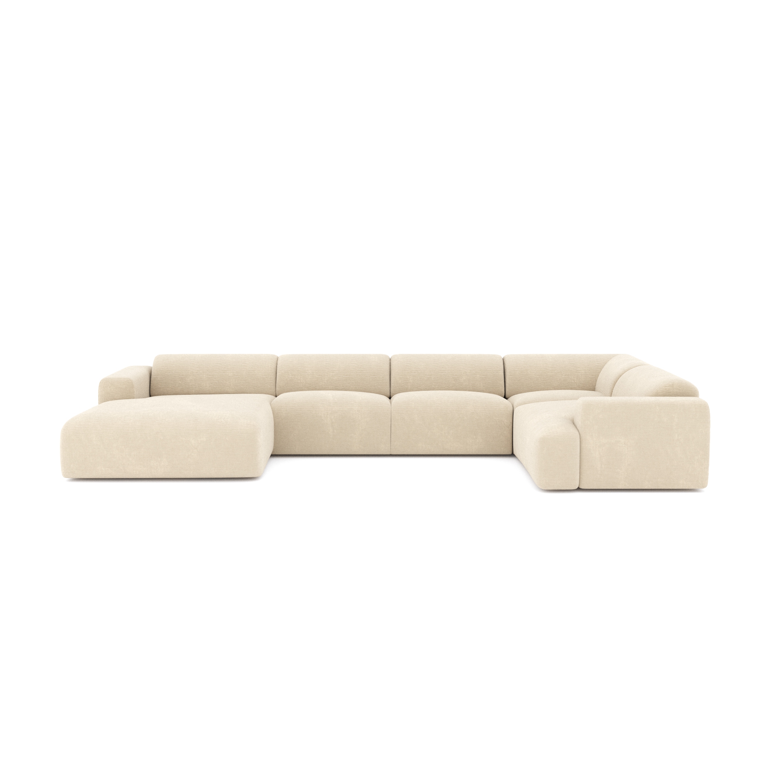 Sia Myra canapé panoramique angle gauche crème tissu
