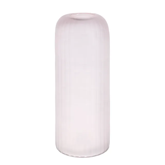 Sia Home Massa 38 cm vase verre rose dépoli rayé