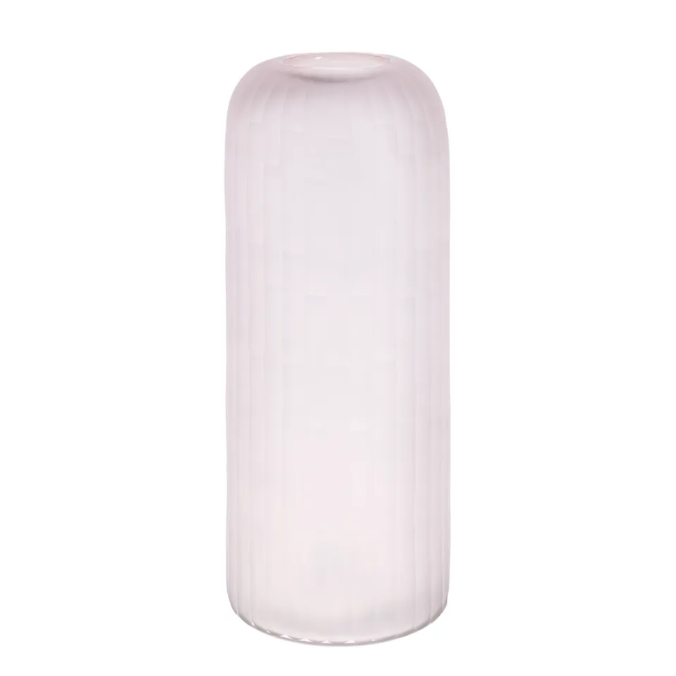 Sia Home Massa 38 cm vase verre rose dépoli rayé