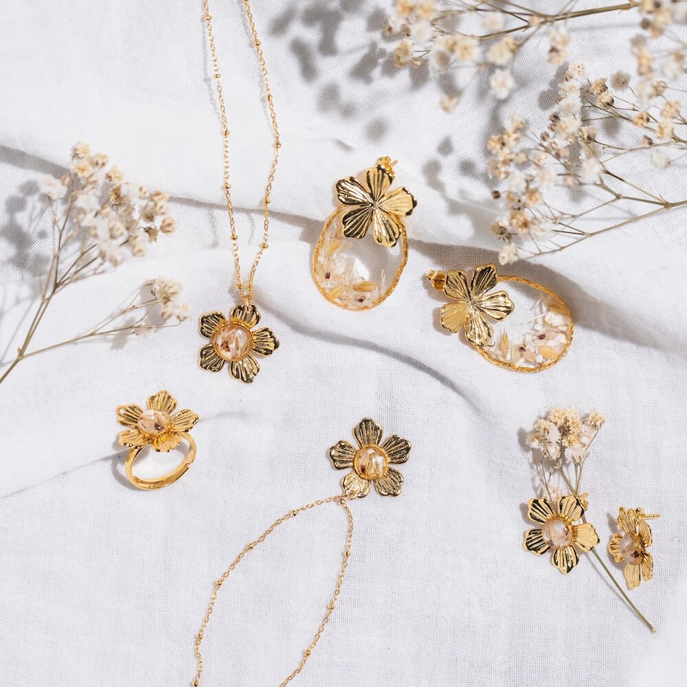 Flowrette Daisy grandes boucles fleurs dorées