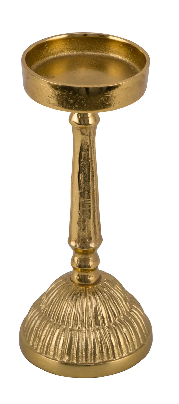 Feuillazur Rungis Bougeoir doré métal 9,5x9,5x22cm