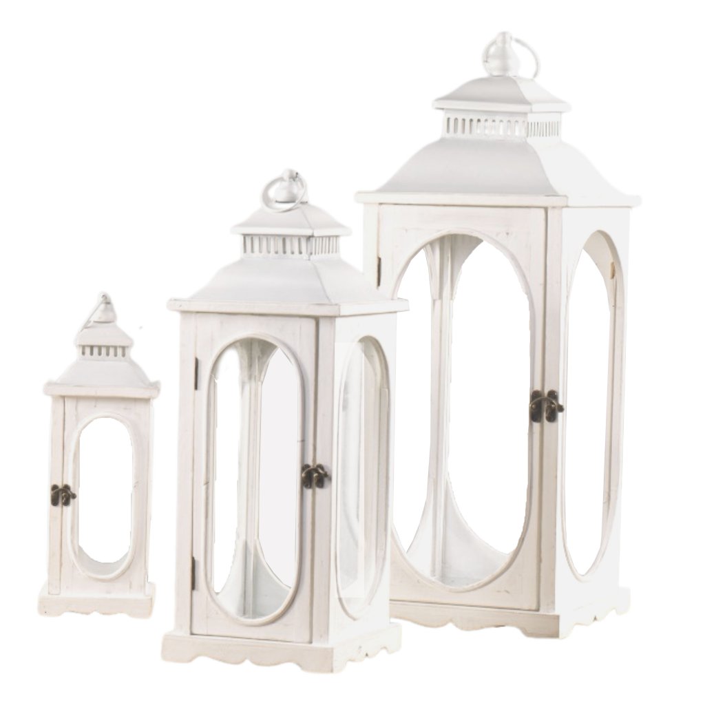 Feuillazur Rungis Contenants lanterne blanche 14x40 cm métal