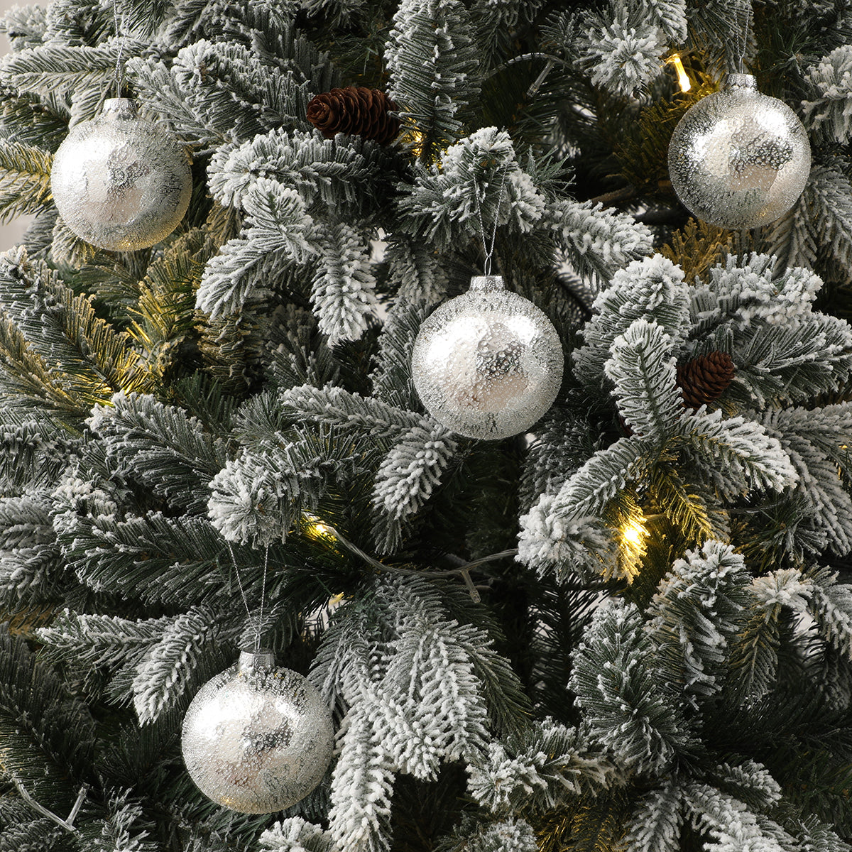 Sia Home Boules de Noël mercurisées argenté coffret 4