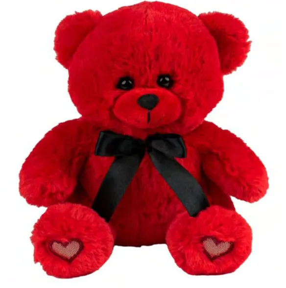 Feuillazur Ours rouge nœud peluche Saint-Valentin rouge