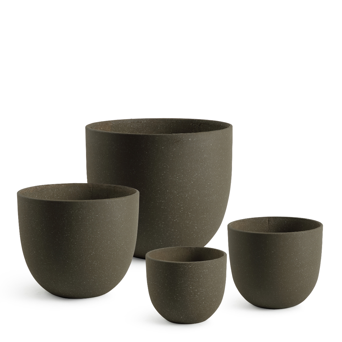 Sia Home Terra 4 cache-pots marron granito fibre ciment