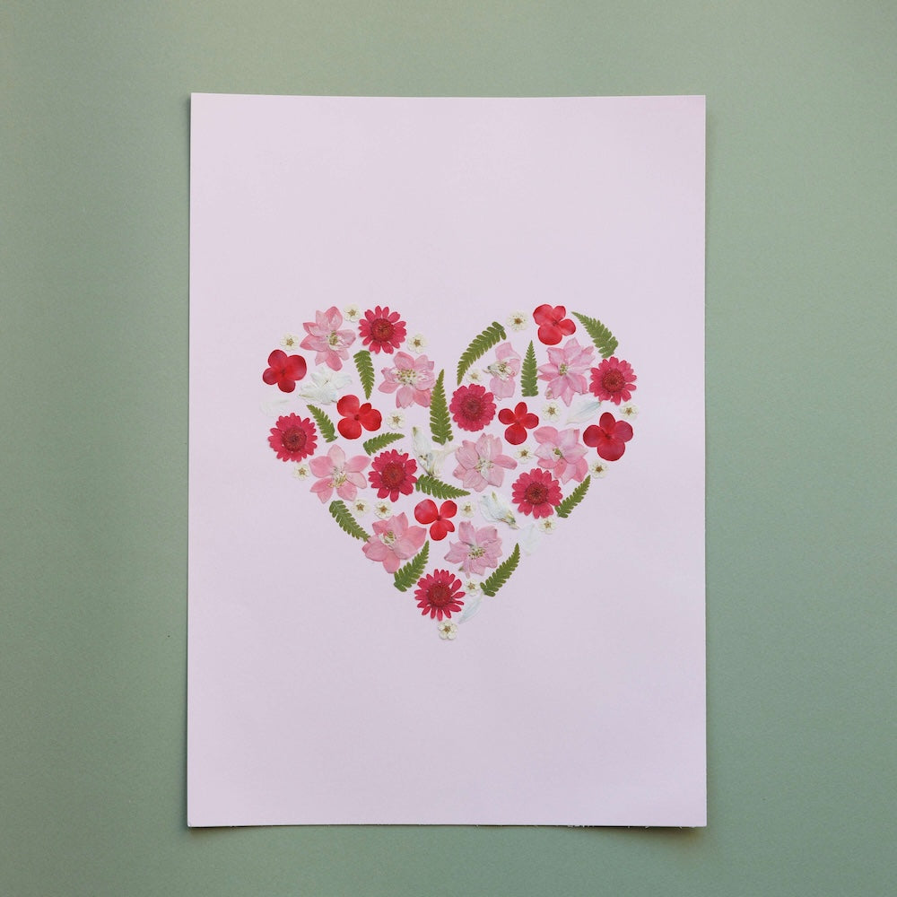 Flowrette Tendresse d'amour herbier fleurs séchées A4