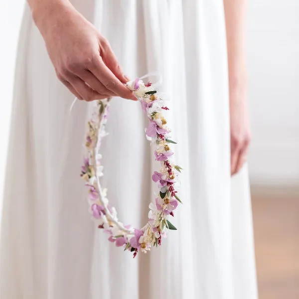 Flowrette Davia couronne fleurs séchées mariage