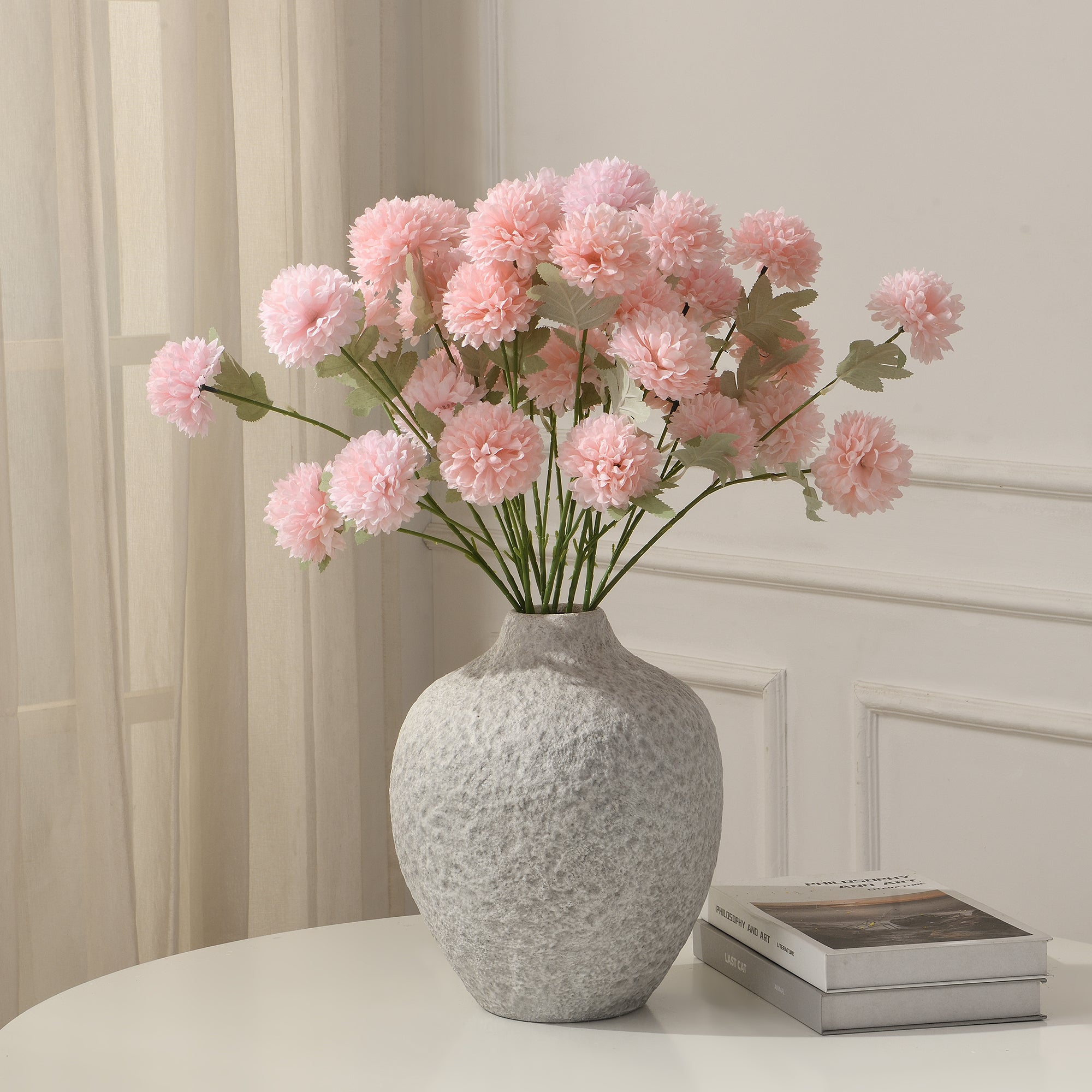 Sia Home Tiges chrysanthème artificiel blanc 63 cm