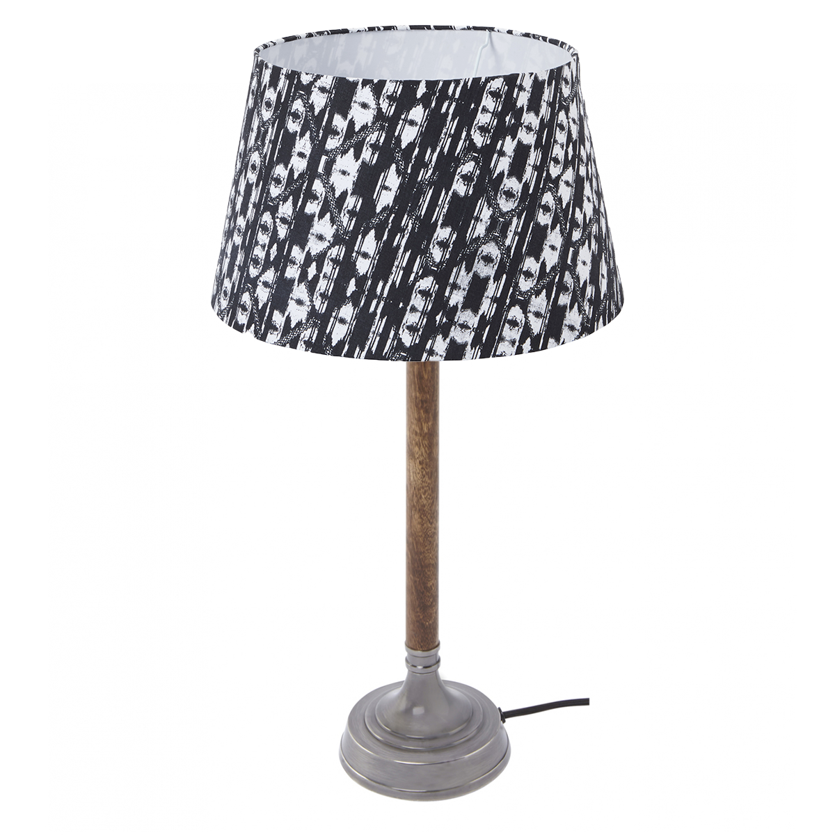 Sia Home Lily abat-jour conique noir blanc 45 cm E27