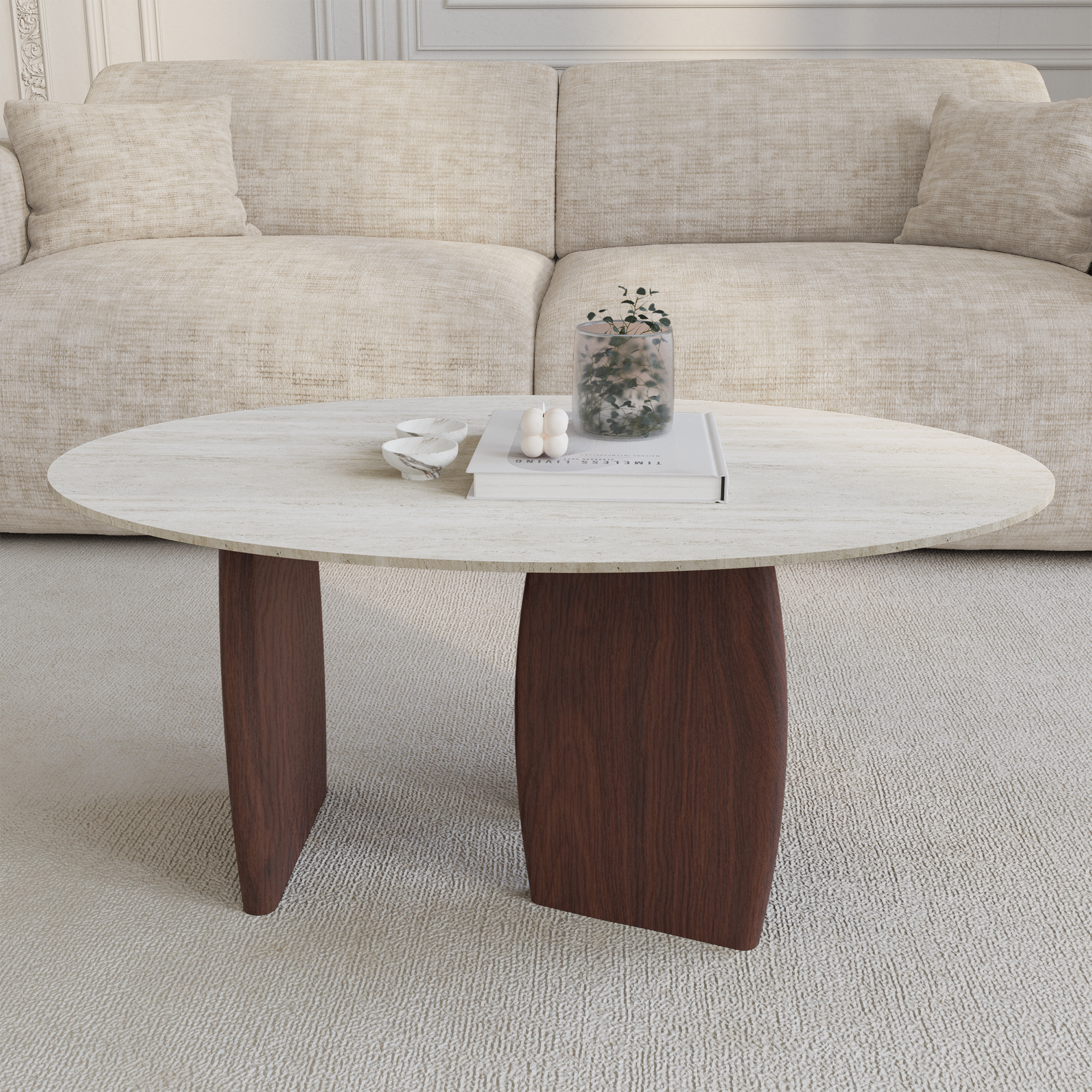 Sia Home Bali table basse céramique aspect travertin