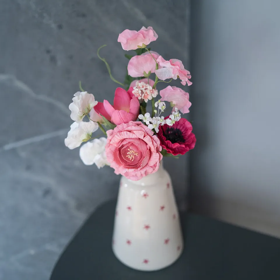 Flowrette Cocteau bouquet fleurs en papier rose