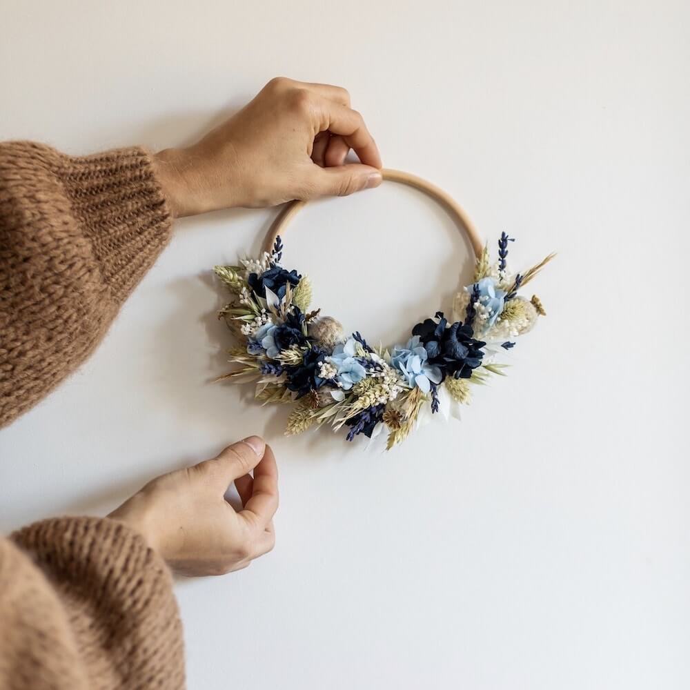 Flowrette Holbox couronne murale séchée bohème