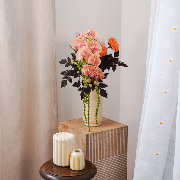 Flowrette Agathe bouquet fleurs artificielles jaune blanc