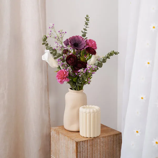 Flowrette Emeline bouquet artificiel tons violets
