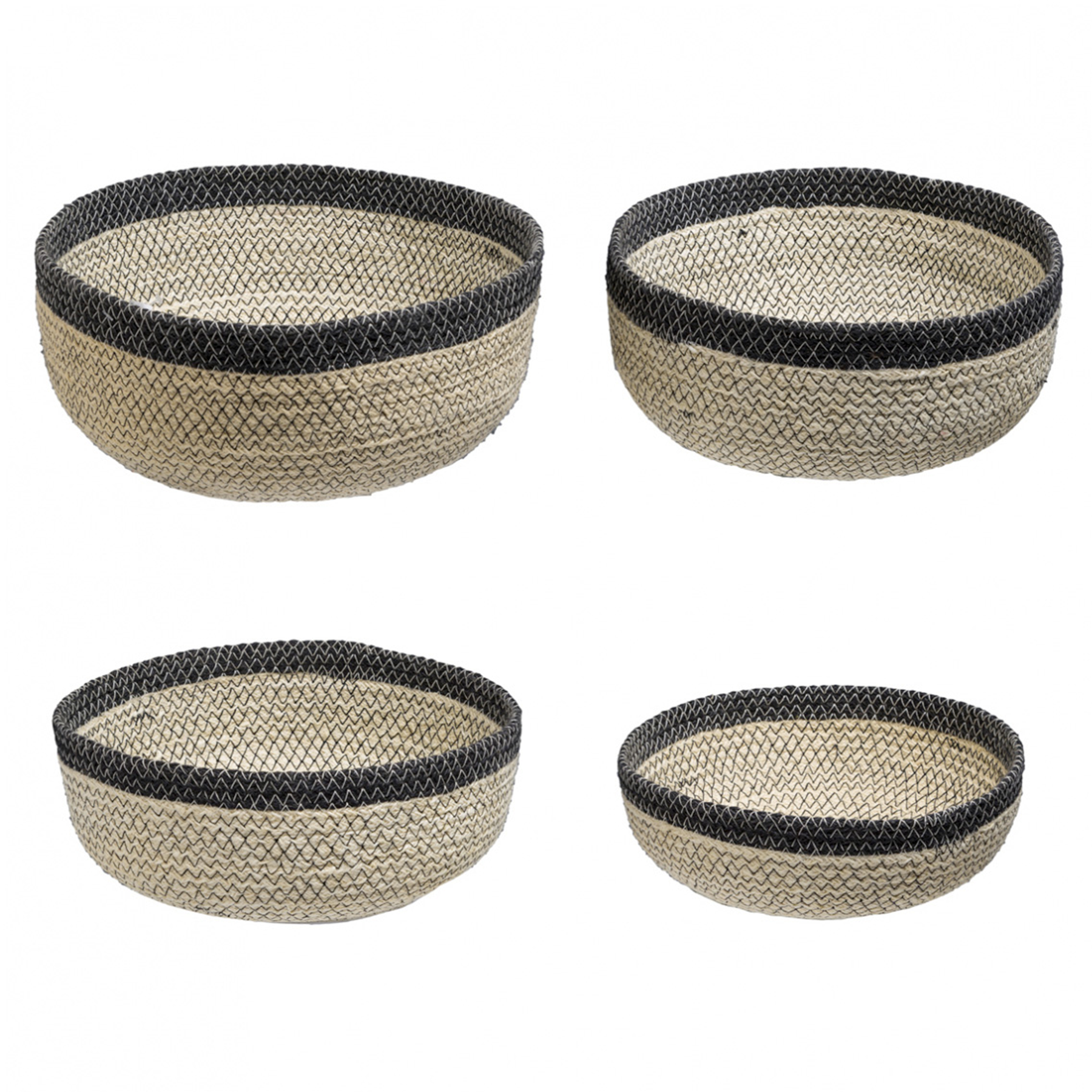 Sia Home Line set 4 paniers ronds jute gris déco salon