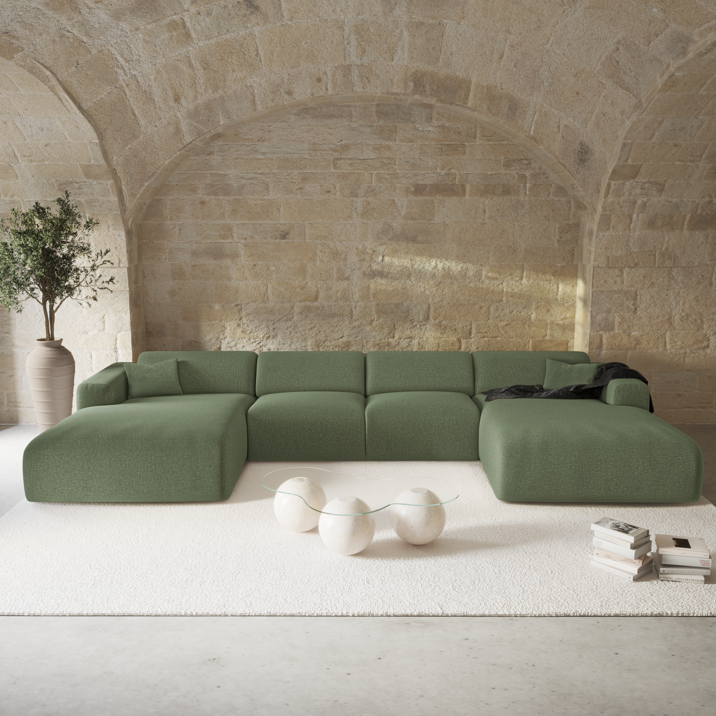 Sia Home Myra canapé symétrique beige 5 places