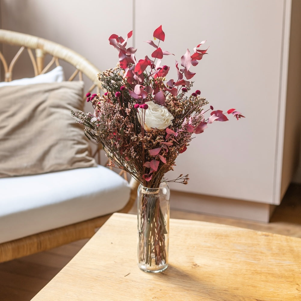 Flowrette Marais bouquet stabilisé roses blanches