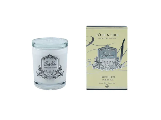 Côte Noire Soy Blend bougie Summer Pear 450 g blanche