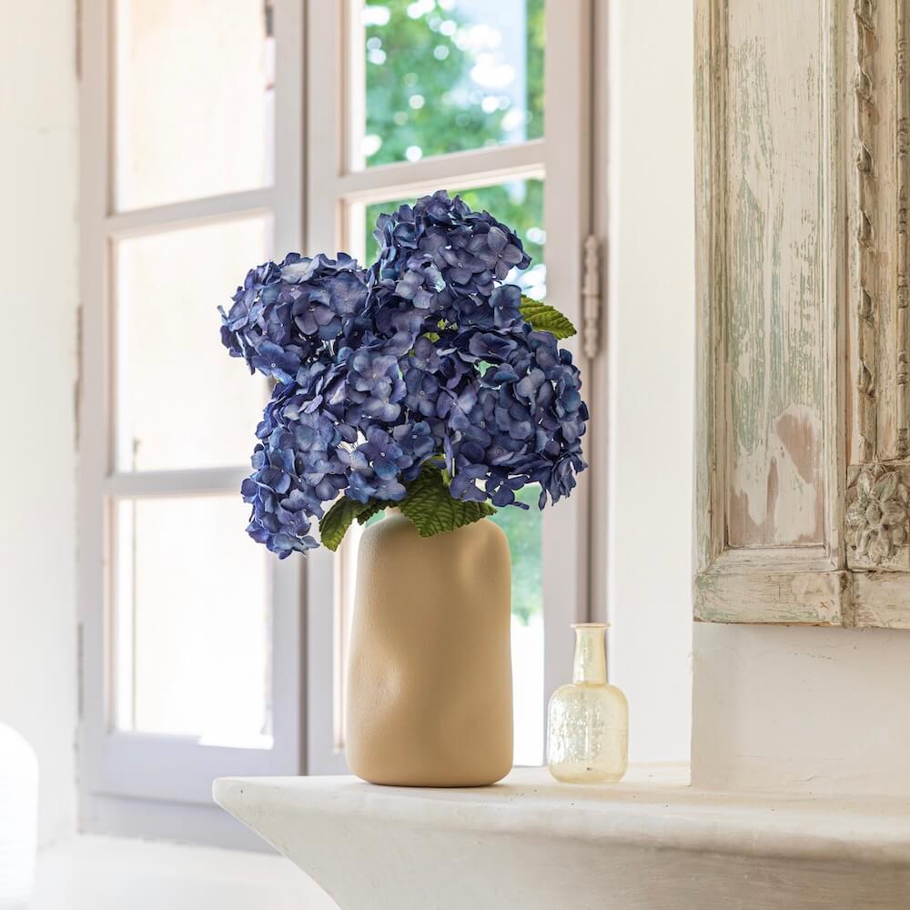 Flowrette Hortensia bleu fleur papier x1 tige durable