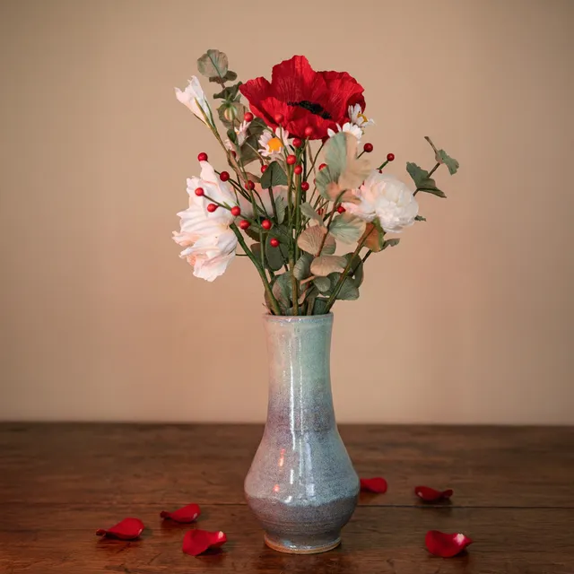 Flowrette Fleurs en papier Bouquet Aznavour rouge blanc