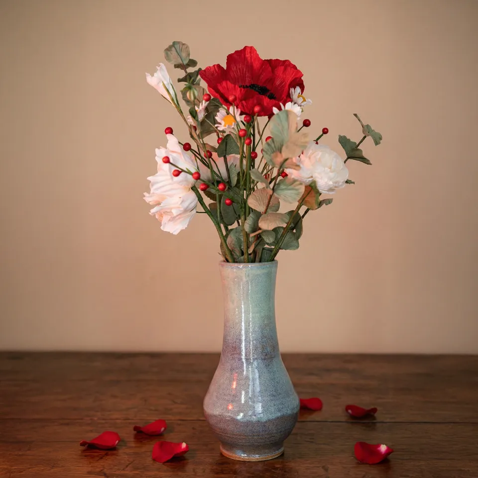 Flowrette Fleurs en papier Bouquet Aznavour rouge blanc