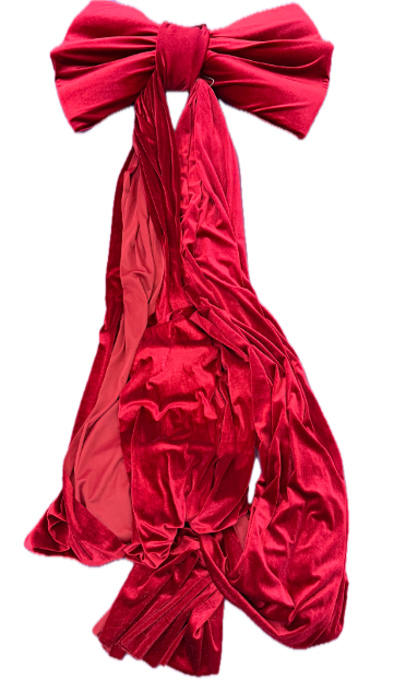 Feuillazur Rungis Noeud velours rouge XXL 80x230cm Noël