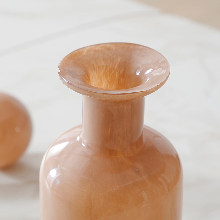 Sia Home Nude vase en verre 38 cm beige rosé