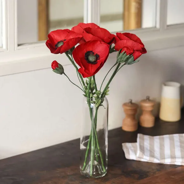 Flowrette Coquelicot bouton fleur papier rouge
