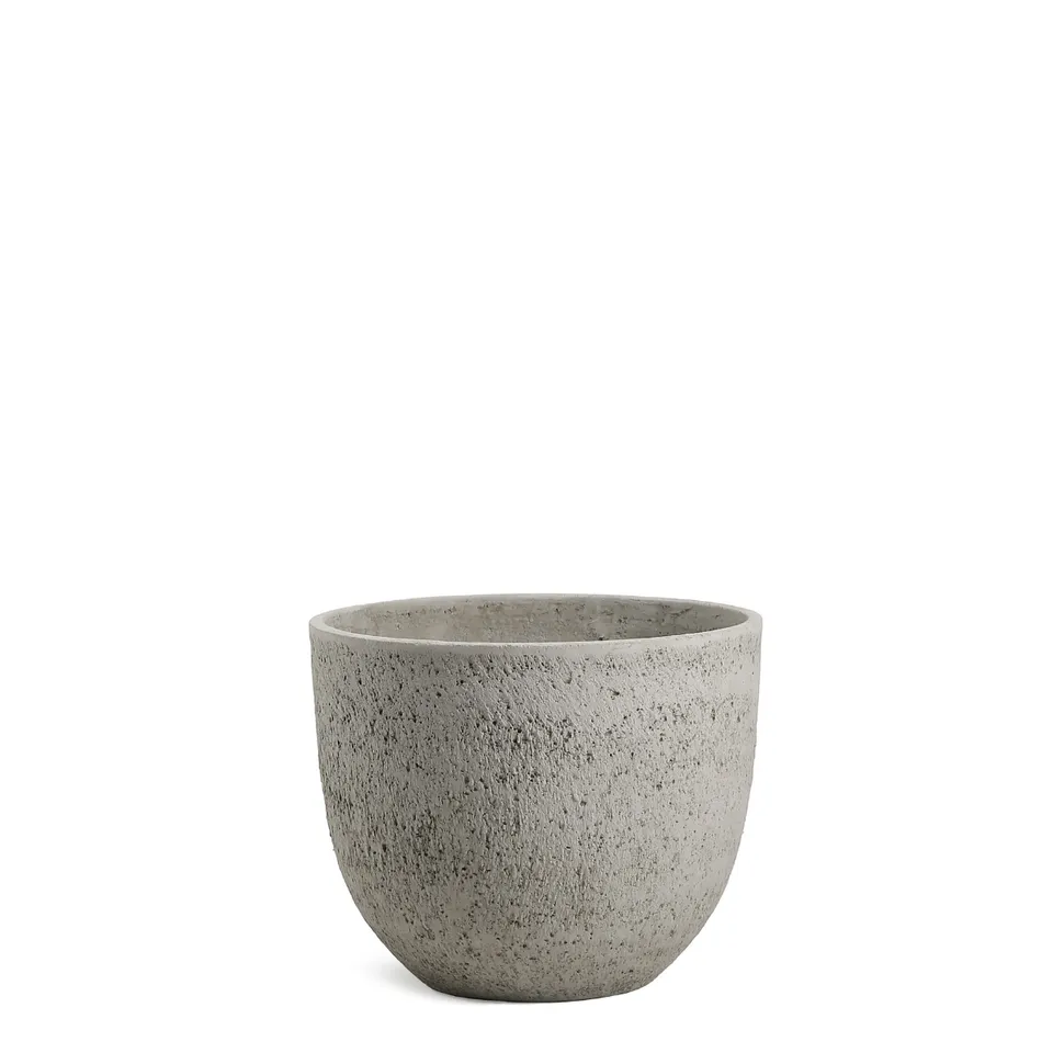Sia Home Terra cache-pot arrondi gris clair 25 cm fibre de ciment
