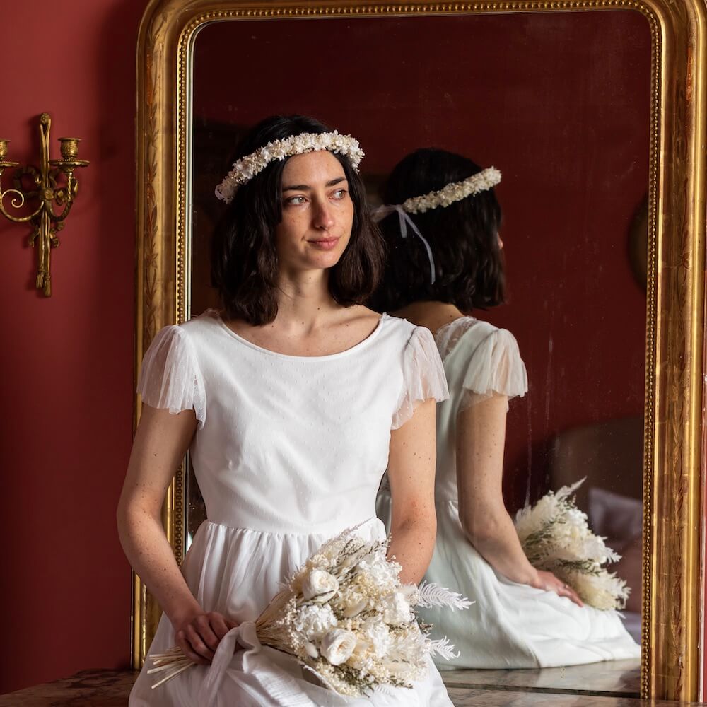 Flowrette Louise couronne fleurs séchées mariage