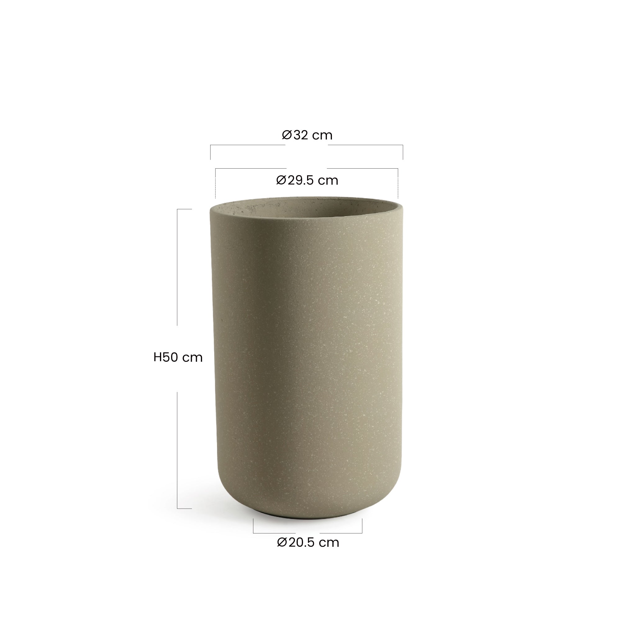 Sia Home Terra cache-pot allongé beige granito 50 cm ciment