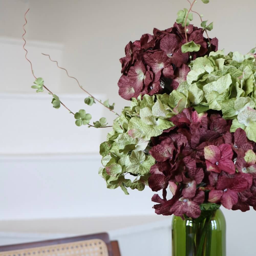 Flowrette Fleurs en papier Bouquet Vermeer bouquet papier vert prune