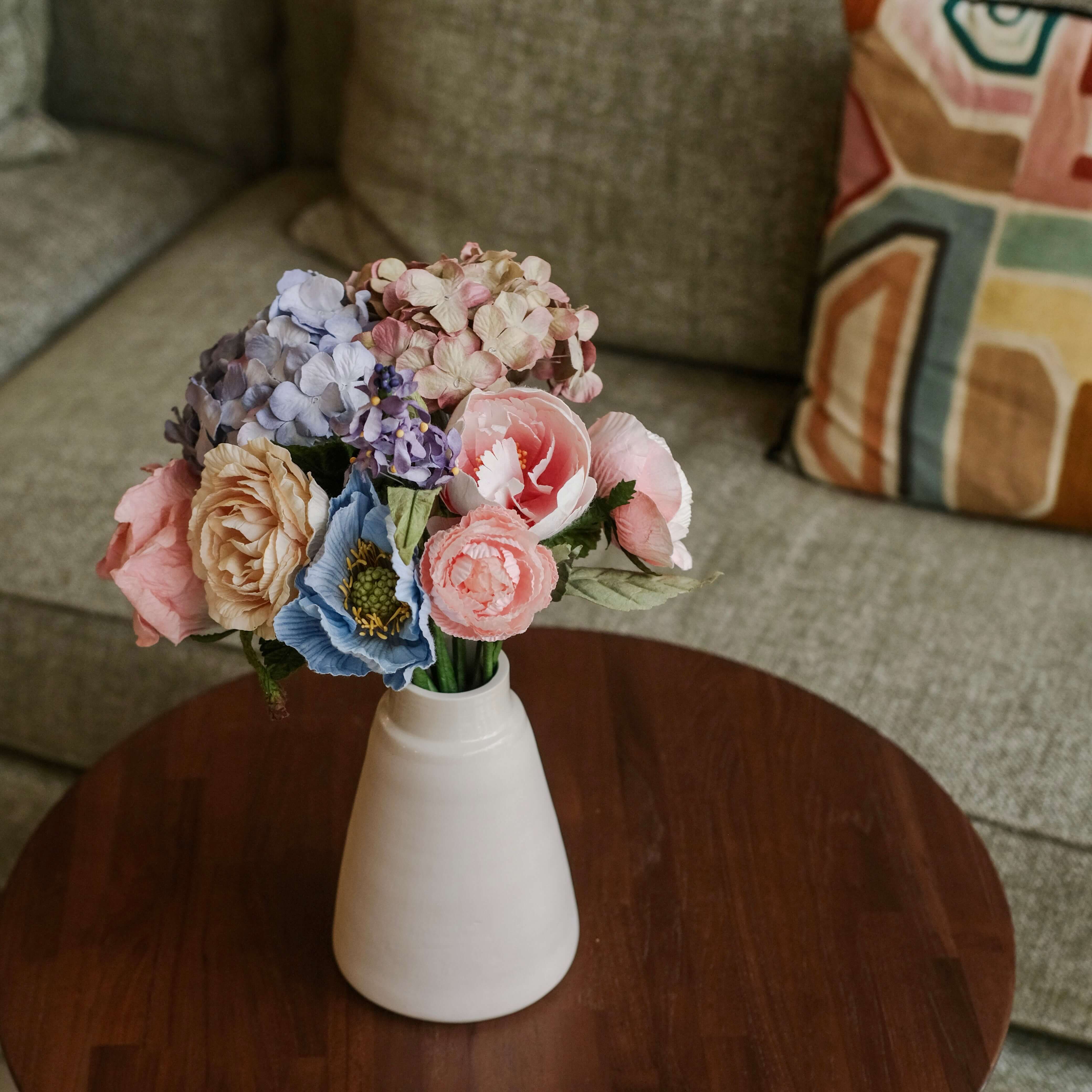 Flowrette Tamara bouquet fleurs en papier pastel fait main