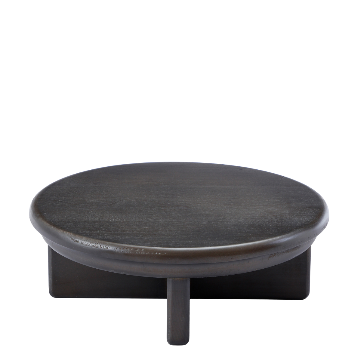 Sia Home Milo Plateau décoratif rond noir 25,5 cm bouleau