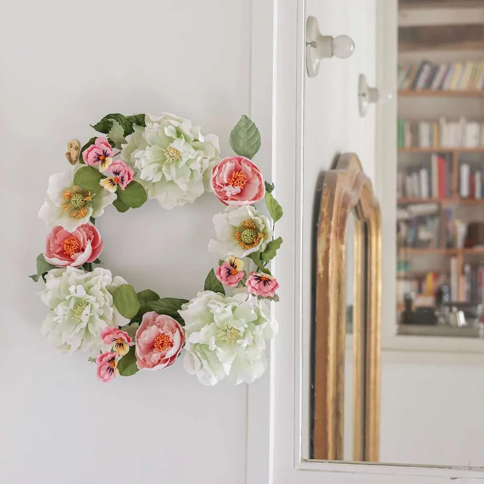 Flowrette Rubens couronne murale papier 45 cm roses