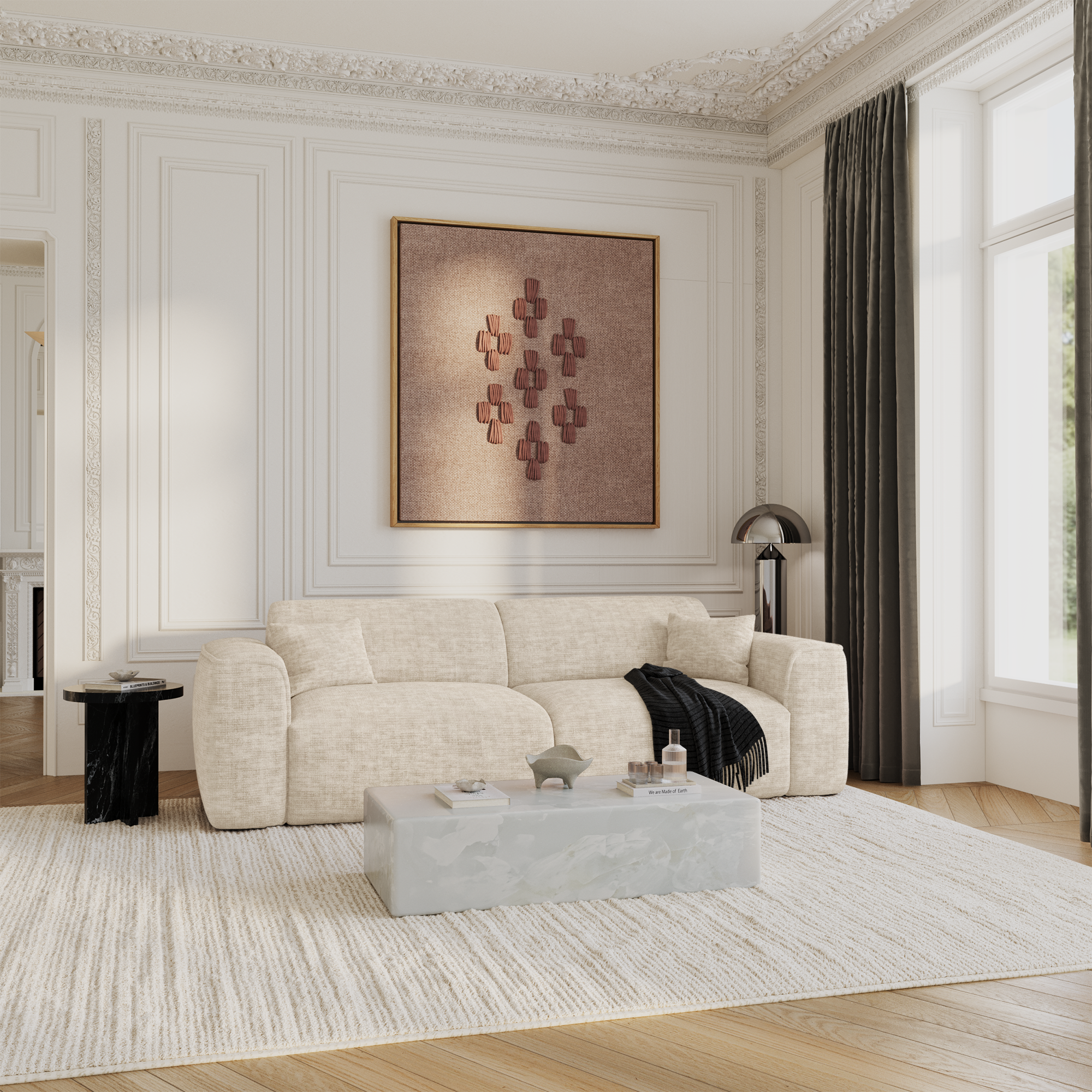 Sia Home Yuma canapé convertible 4 places beige